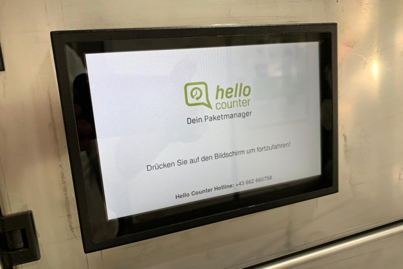 Touchscreen der hello counter Paketbox